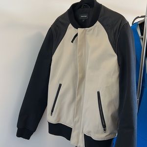 Mackage jacket, cream and black color, Size 40, used,  like new, leather